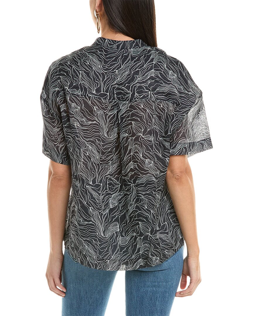 Alpha Studio Semi-Sheer Top
