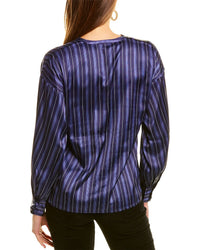 Garrie B Satin V-Neck Blouse