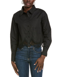 Gracia Gracia Lace Hem Button-Down Shirt
