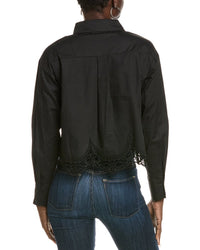 Gracia Gracia Lace Hem Button-Down Shirt