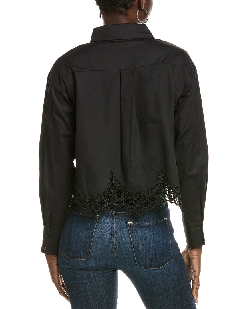 Gracia Gracia Lace Hem Button-Down Shirt