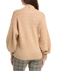 Elie Tahari Balloon Sleeve Turtleneck Cashmere Sweater