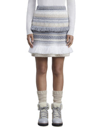 Lafayette 148 New York Fair Isle Fringe Cashmere & Wool-Blend Skirt Multi