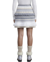 Lafayette 148 New York Fair Isle Fringe Cashmere & Wool-Blend Skirt