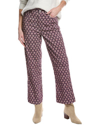 Re/Done 70S Plum Stamp Loose Flare Jean White