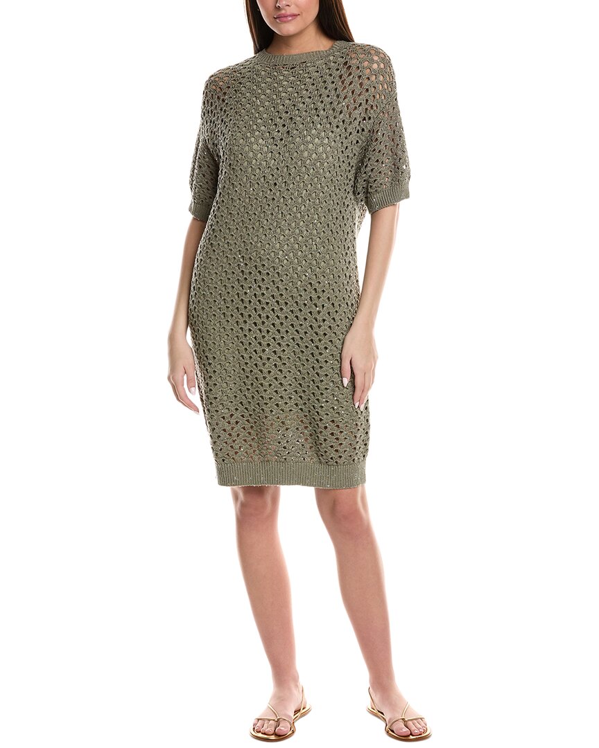 Brunello Cucinelli Linen & Silk-Blend Midi Dress