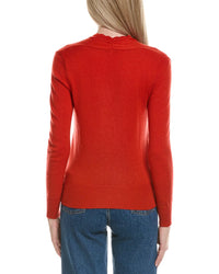 Sofiacashmere Modern Faux Wrap Wool & Cashmere-Blend Sweater
