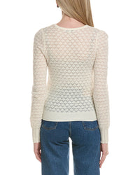 Sofiacashmere Pointelle Crewneck Wool & Cashmere-Blend Sweater