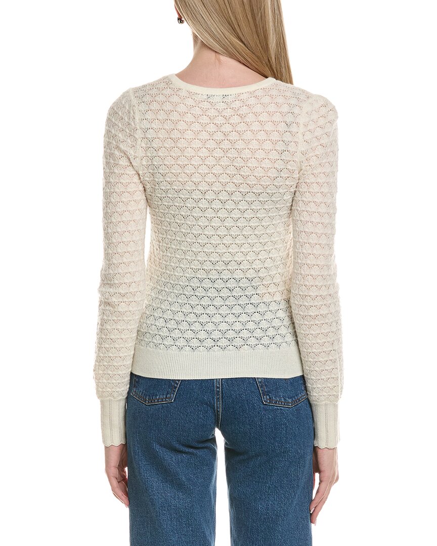Sofiacashmere Pointelle Crewneck Wool & Cashmere-Blend Sweater