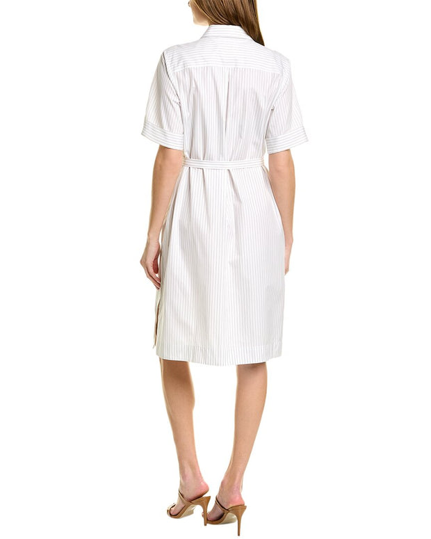 Pink Tartan Pinstripe Shirtdress