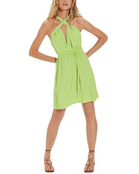 Vix Audrey Detail Short Dress Green