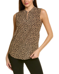 St. John Spotted Leopard Silk Top
