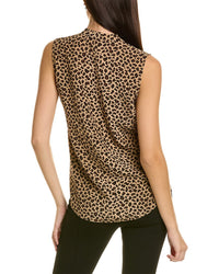St. John Spotted Leopard Silk Top