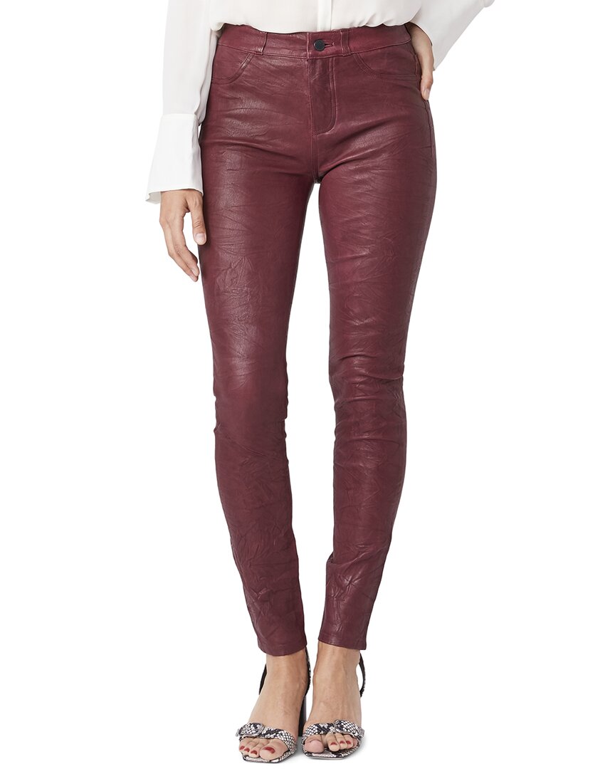 Paige Hoxton Stretch Leather Pant Regular 00 (XXS) Brown