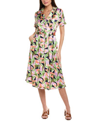 Tahari Asl Midi Dress Beige