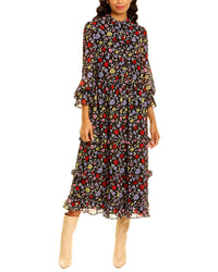 Olivia Rubin Florence Tiered Midi Dress Black