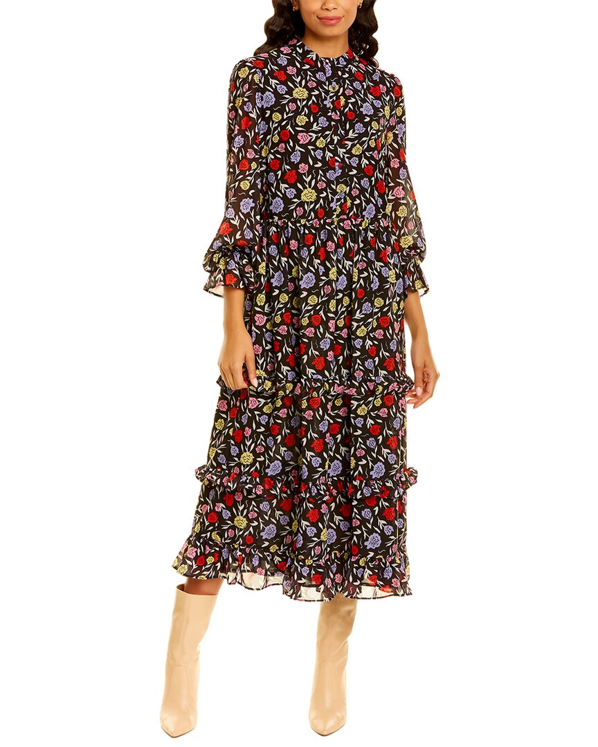 Olivia Rubin Florence Tiered Midi Dress Black
