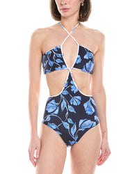 Patbo Nightflower Cutout One-Piece Blue