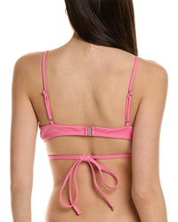 Simkhai Harlen Solid Tie-Front Bikini Top