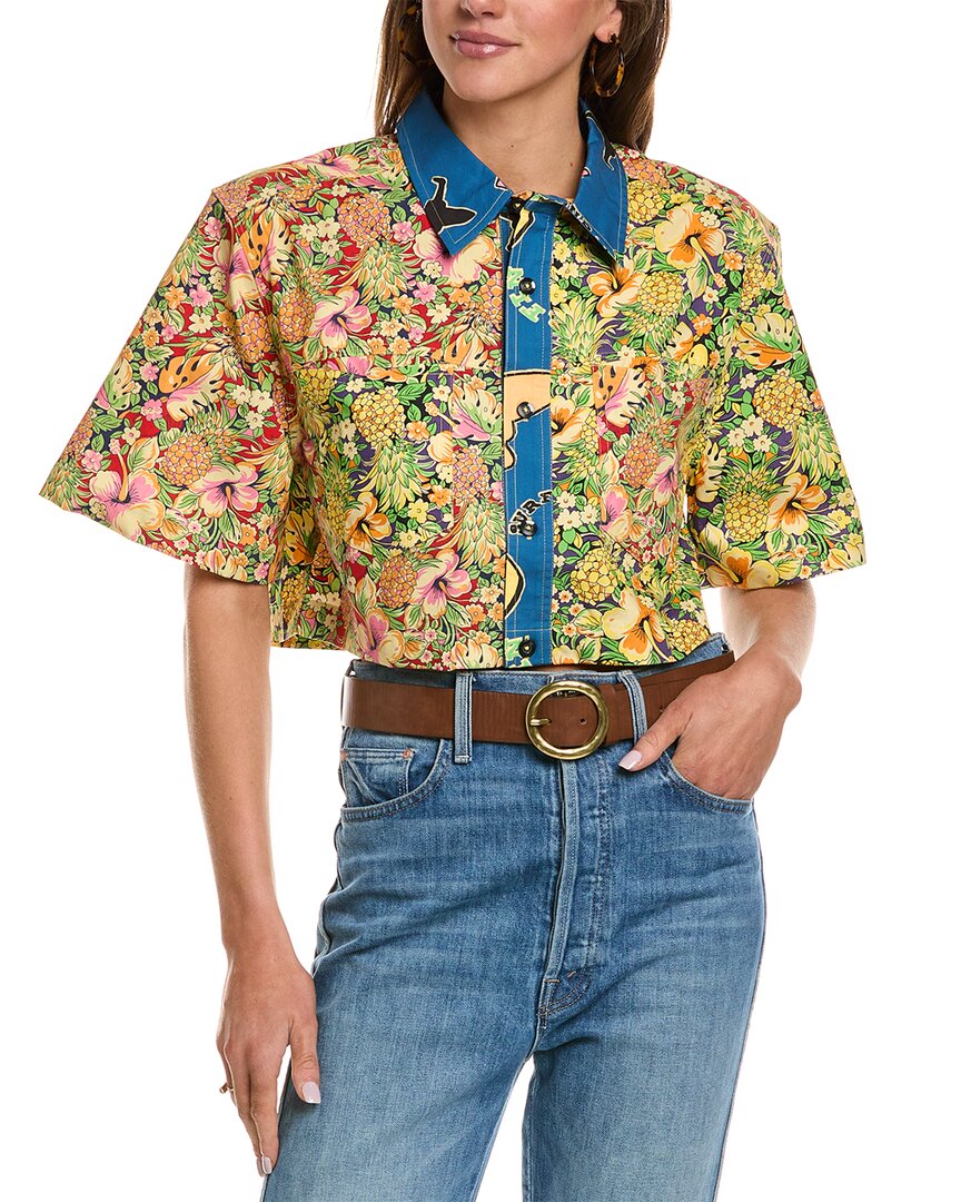 Re/Done Oversized Crop Shirt