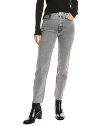 Le Jean Sabine Blue Grey High-Rise Straight Jean Blue