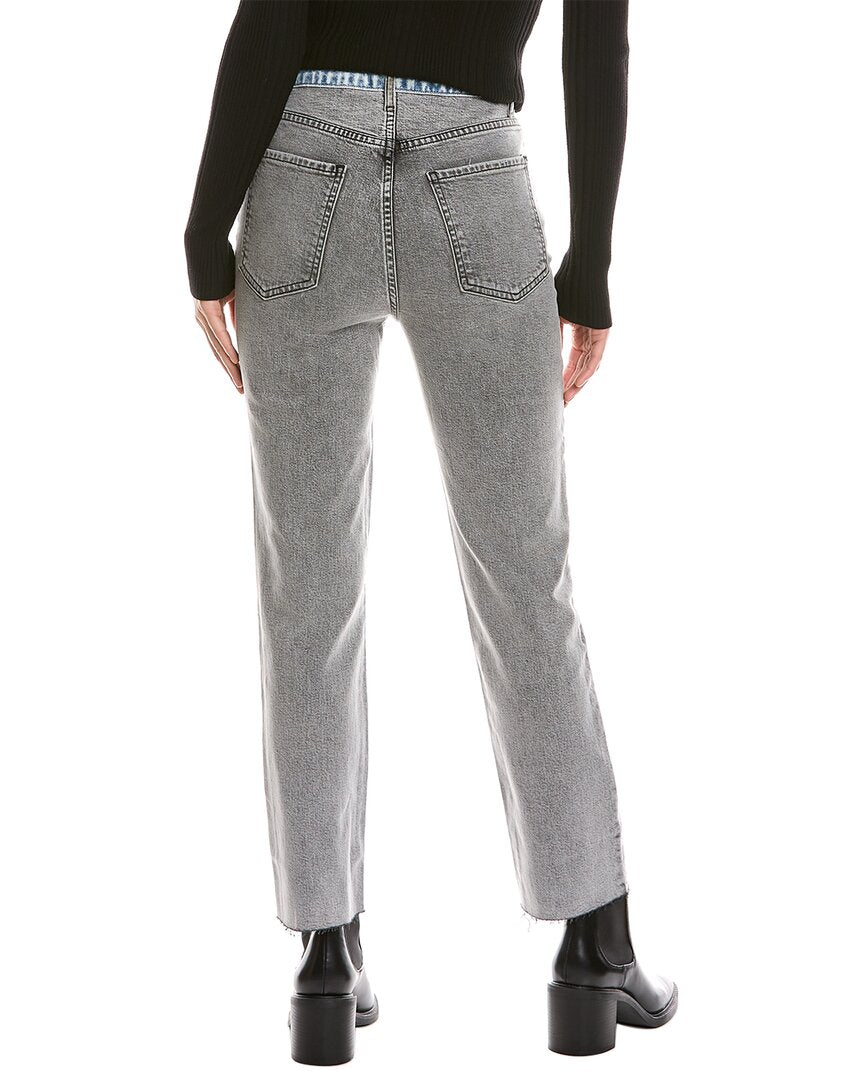 Le Jean Sabine Blue Grey High-Rise Straight Jean