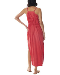 Young Fabulous & Broke Zyoa Tie-Front Linen-Blend Midi Dress