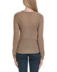 Sofiacashmere Pointelle Crewneck Wool & Cashmere-Blend Sweater