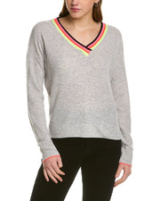 Lisa Todd Neon V-Neck Wool & Cashmere-Blend Sweater