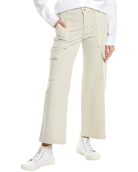 Hudson Jeans Rosalie Cement High-Rise Wide Leg Cargo Jean White 23" Waist