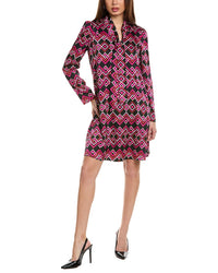 Joseph Ribkoff Satin Scarf Neck Shift Dress