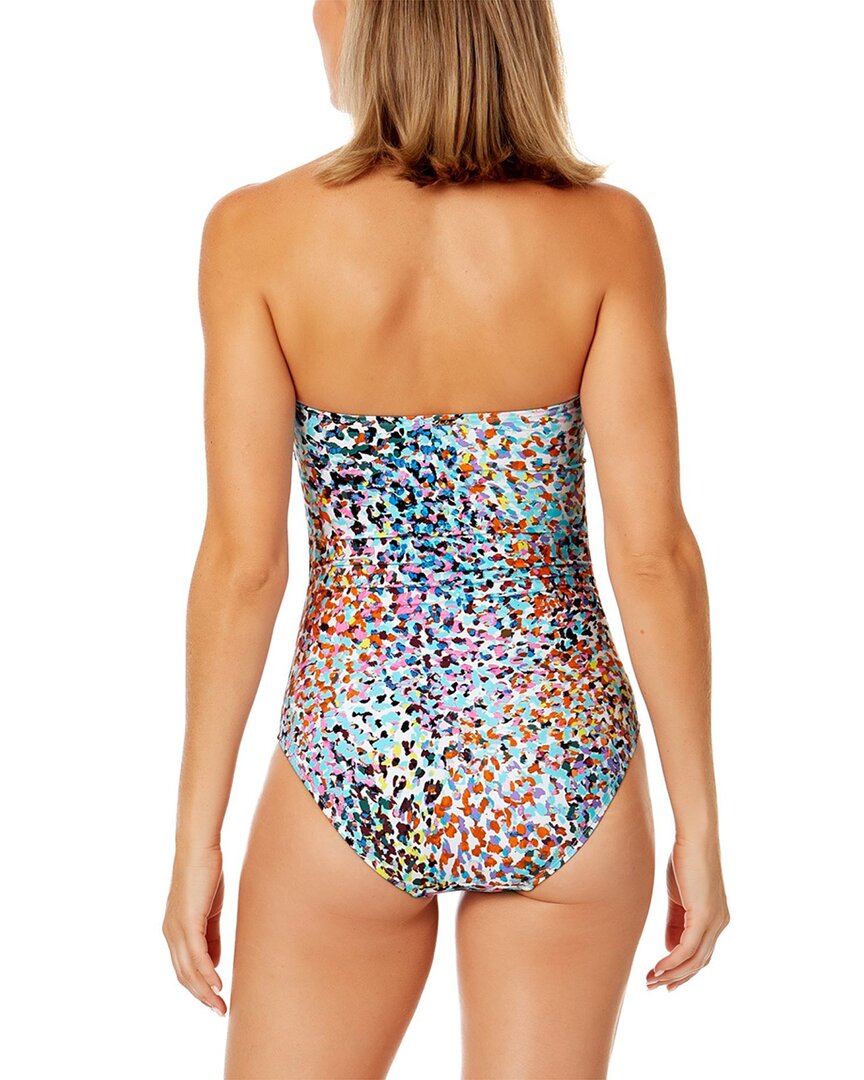 Anne Cole Twist Front Shirred Bandeau One-Piece