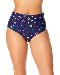 Anne Cole Convertible Shirred Bottom Grey Multi