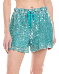 Patbo Sequin Drawstring Short Blue