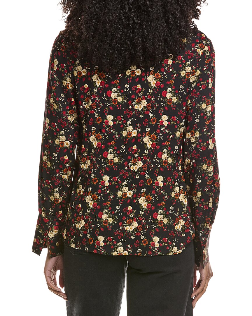 Elie Tahari Twist Neckband Silk-Blend Blouse