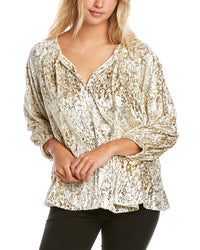 Elie Tahari Keyhole Blouse White Regular 0 (XS)