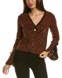 Sea Ny Gretel Crochet Wool Sweater Red Regular 00 (XXS)