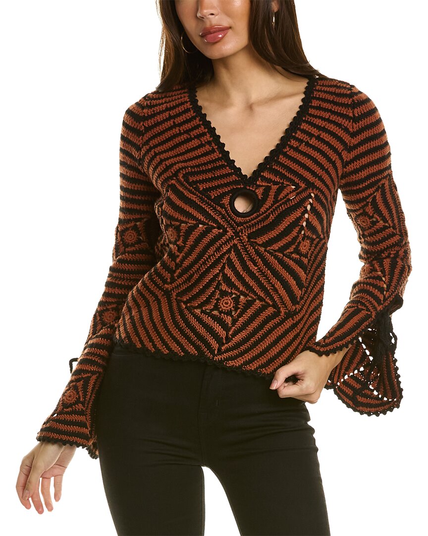 Sea Ny Gretel Crochet Wool Sweater Red Regular 00 (XXS)