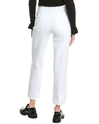 Paige Sarah White Noise Distressed Straight Ankle Cut Jean