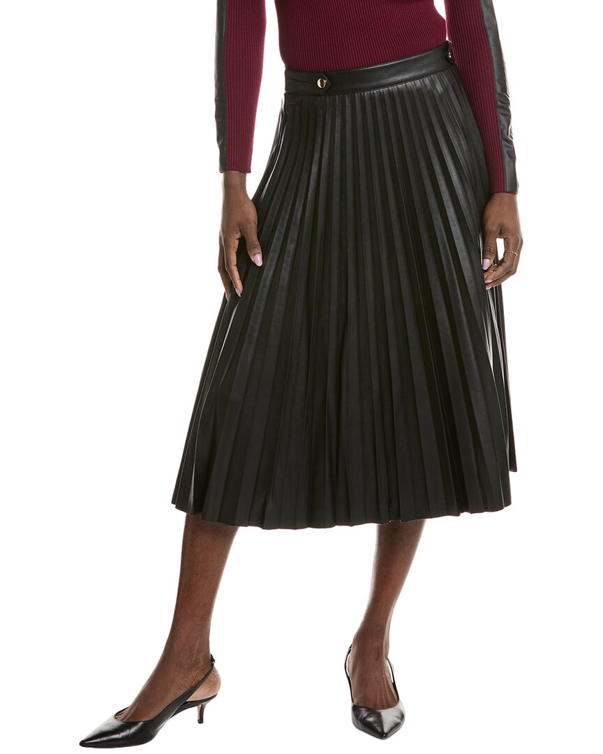 T Tahari Pleated Midi Skirt Black