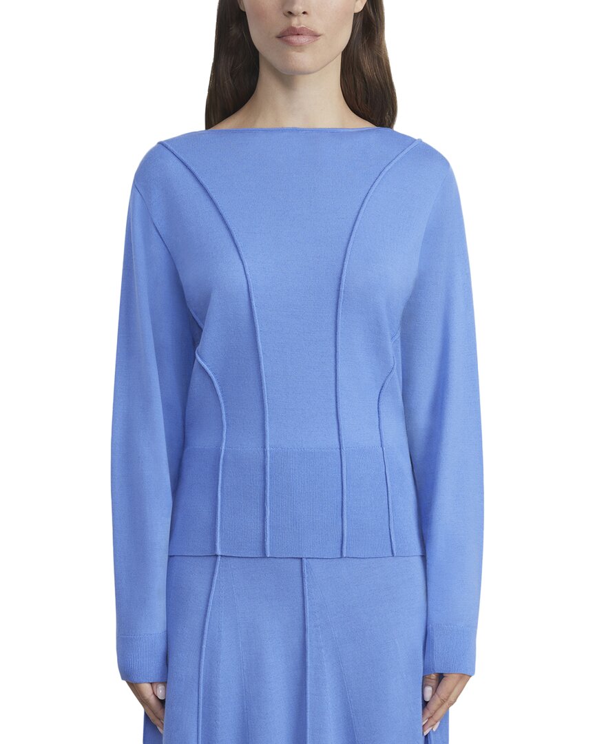 Lafayette 148 New York Convertible Bateau Neck Wool-Blend Sweater