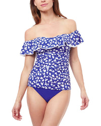 Profile By Gottex Summertime Off Shoulder Tankini Blue 6