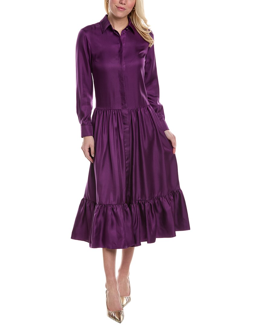 Max Mara Yard Silk Midi Dress Purple