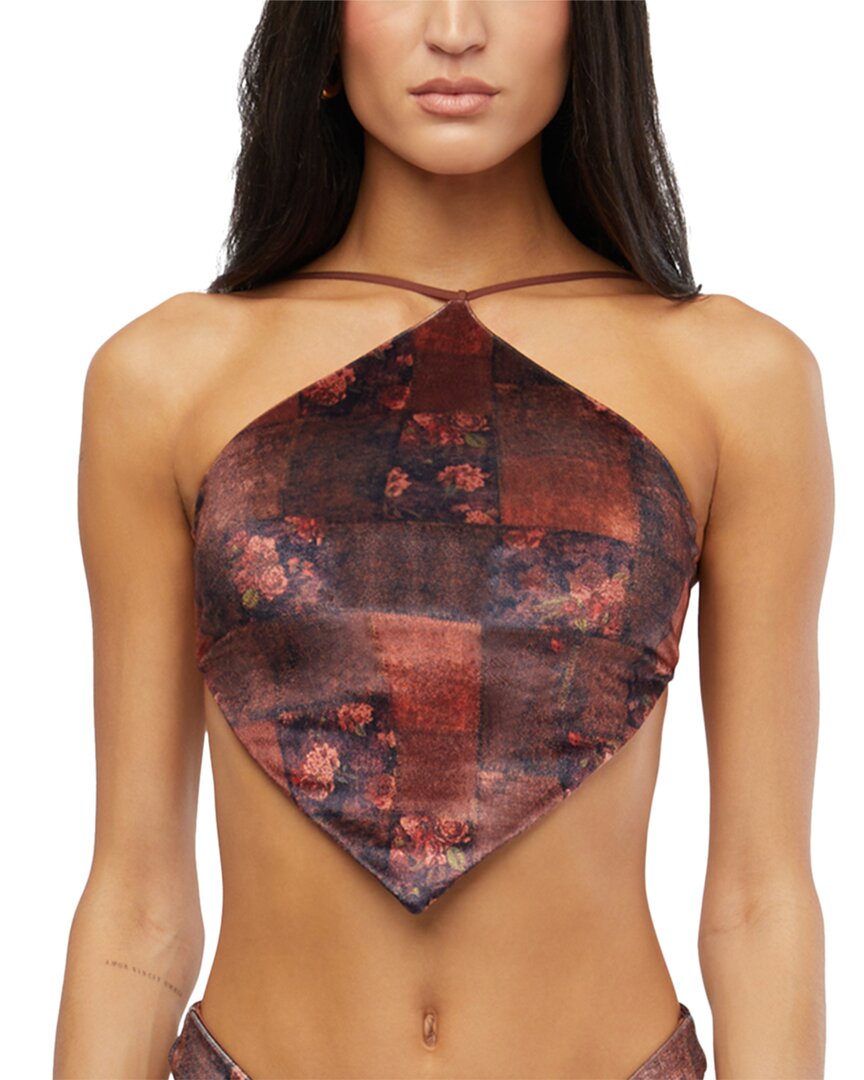 Weworewhat Bungee Bandana Top Brown