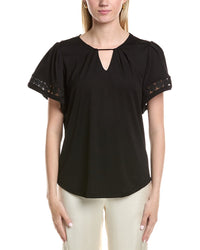 Anne Klein Keyhole Blouse Black