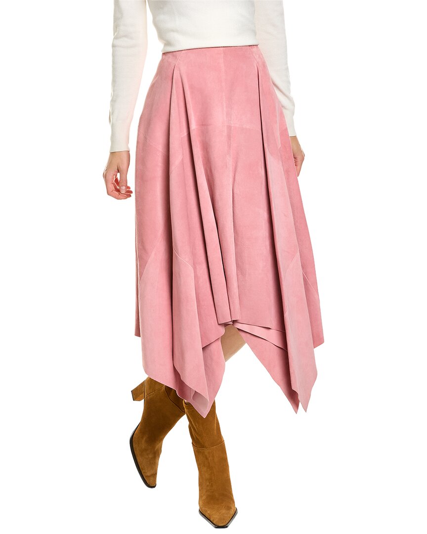 Ferragamo Suede Maxi Skirt Pink 38