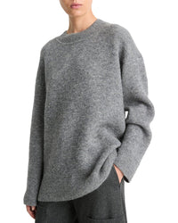 Vince Textured Soft Sculpt Wool & Alpaca-Blend Top Coat Grey