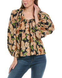 The Great The Magpie Silk Top Blue