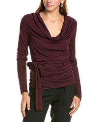 Nicholas Demitria Scarf Cowl Neck Top Purple