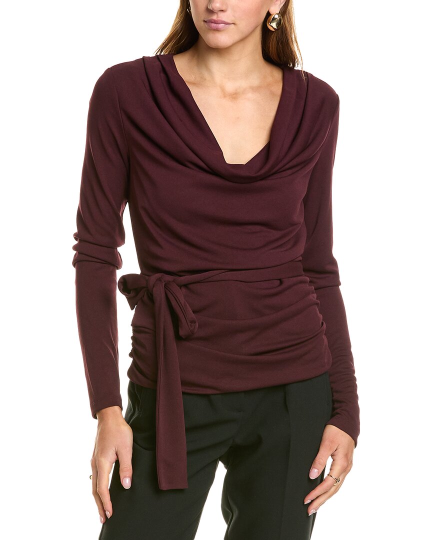 Nicholas Demitria Scarf Cowl Neck Top Purple